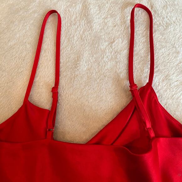 Express Y2K Colorblock Midi Slip Dress Women XS Black Red Purple Vampirecore NEW - Picture 4 of 11